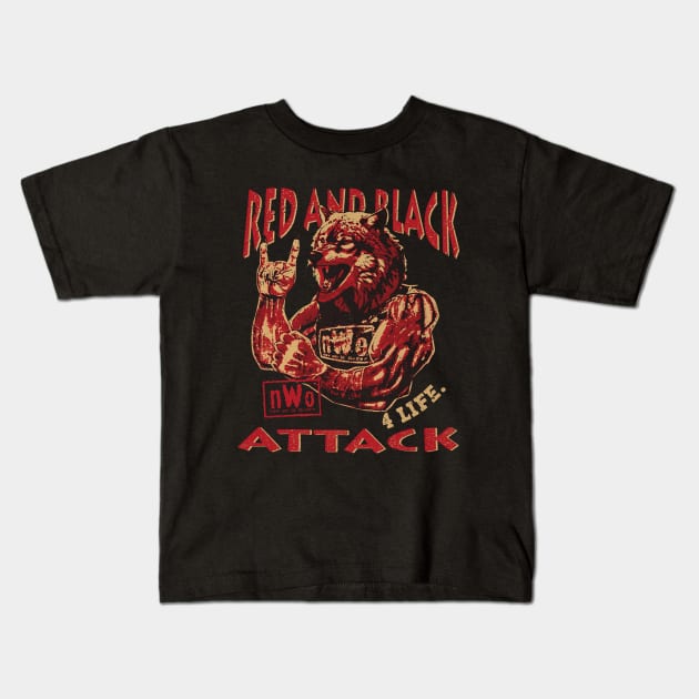 nWo Red And Black Attack Kids T-Shirt by MunMun_Design